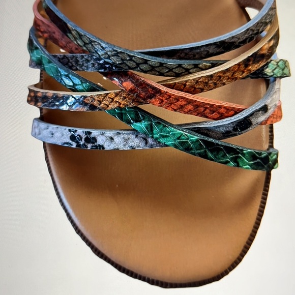 Madewell The Tracie Crisscross Slide Sandal in Snake Embossed Leather 9 - Picture 4 of 8